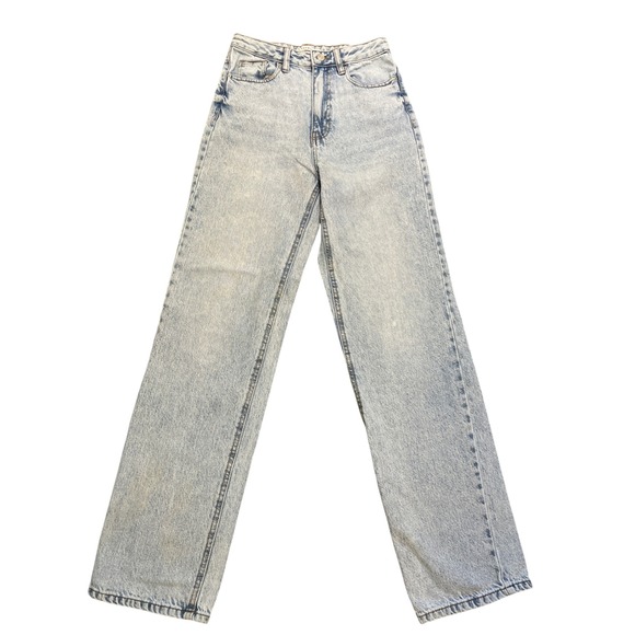 Pacsun Jeans Women's 26 Light Blu High Waisted Wide Leg Denim Pants 90'Boyfriend - Picture 1 of 12
